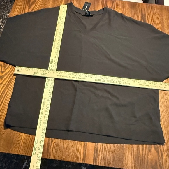 NWT Ashley Stewart Women's 14/16w sheer Black V Neck Blouse Plus Size New dolman - Picture 11 of 14